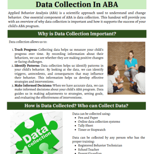 Data Collection in ABA: Parent Education Handout